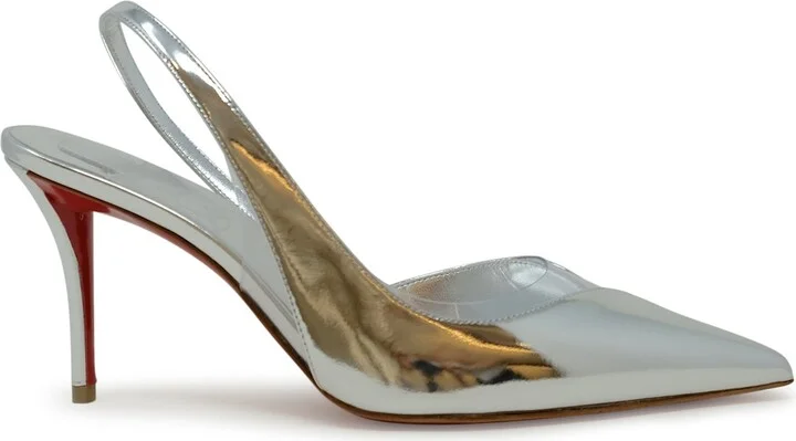 Christian Louboutin Silver Patent Leather Posticha 80 Pumps
