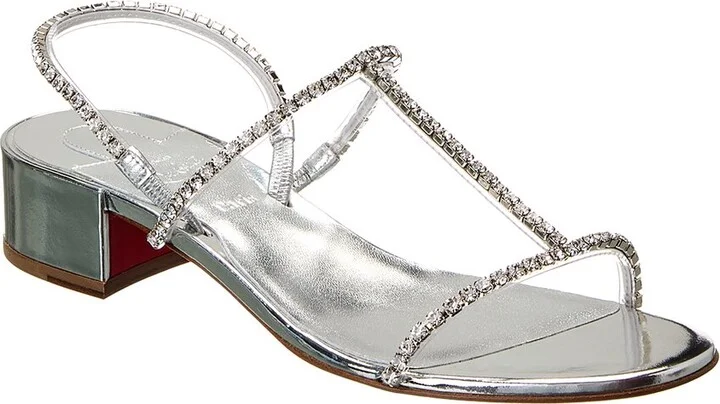 Christian Louboutin Simple Queenie 25 Leather Slingback Sandal