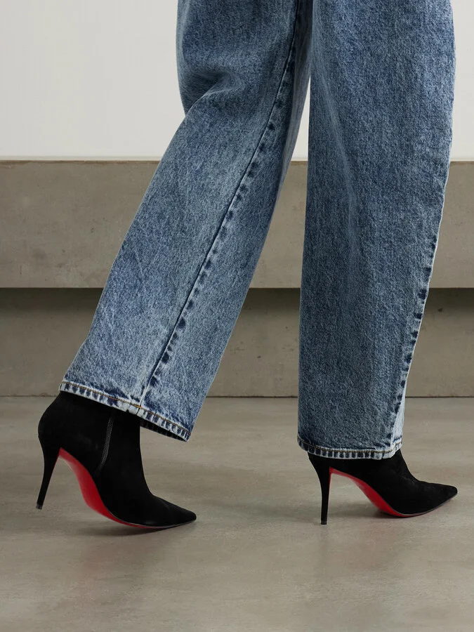 Christian Louboutin - So Apostropha 80 Suede Ankle Boots - Black - Image 2
