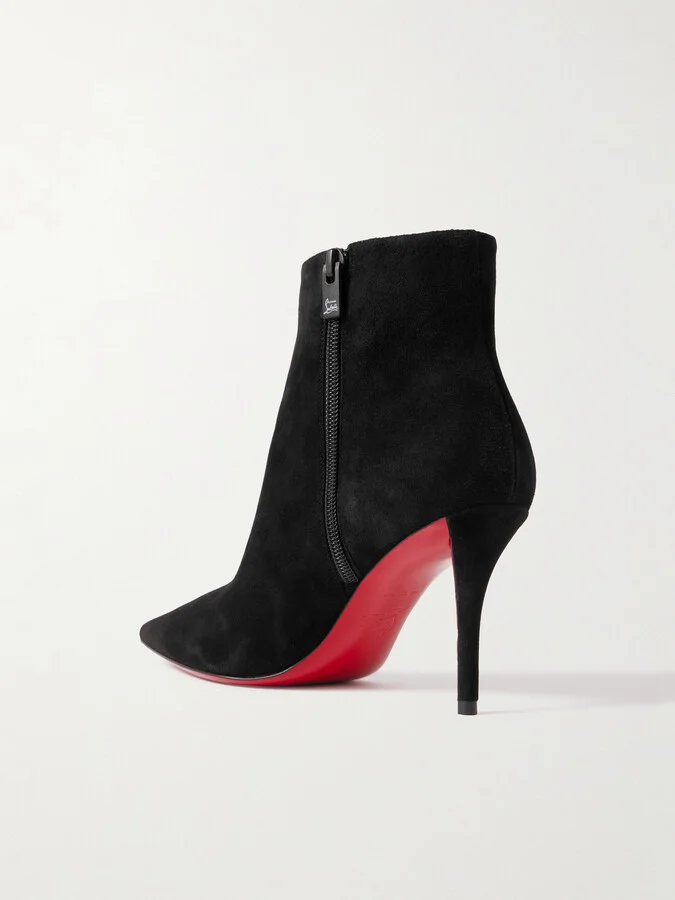 Christian Louboutin - So Apostropha 80 Suede Ankle Boots - Black - Image 3