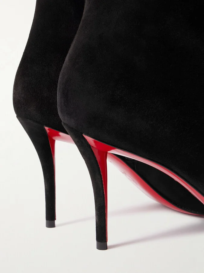 Christian Louboutin - So Apostropha 80 Suede Ankle Boots - Black - Image 4