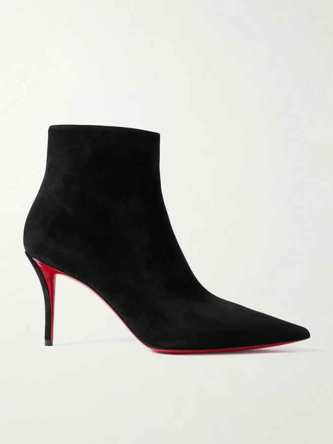 Christian Louboutin - So Apostropha 80 Suede Ankle Boots - Black