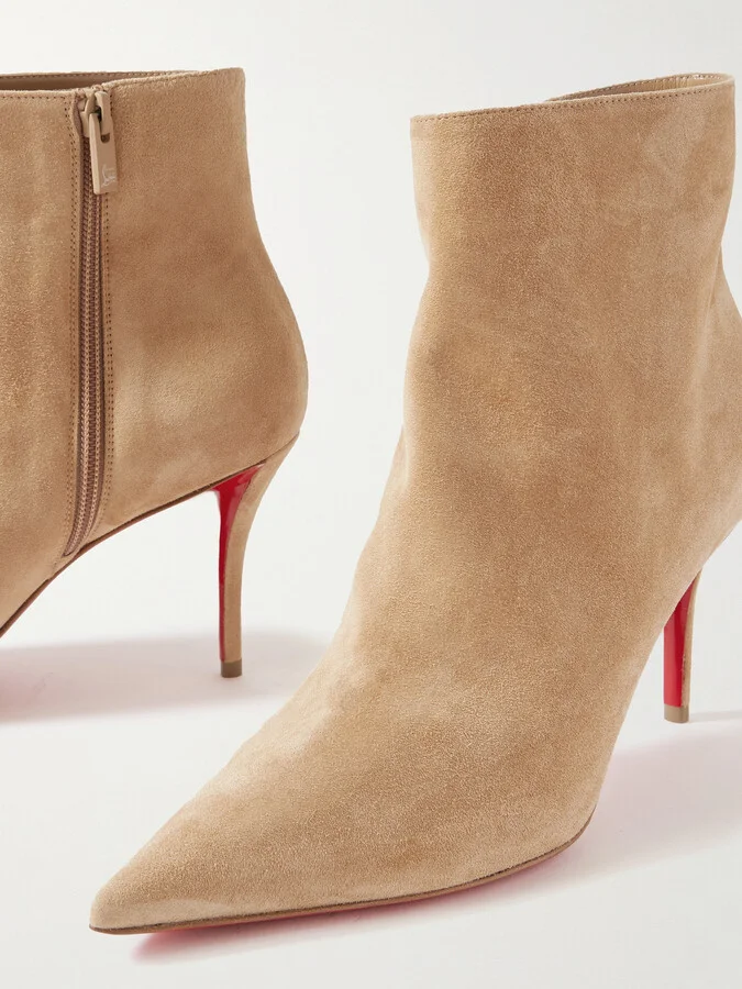 Christian Louboutin - So Apostropha 80 Suede Ankle Boots - Brown - Image 4