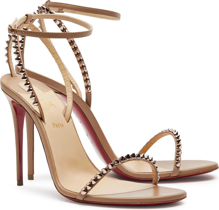 Christian Louboutin So Me 100 Studded Leather Sandals - Image 6