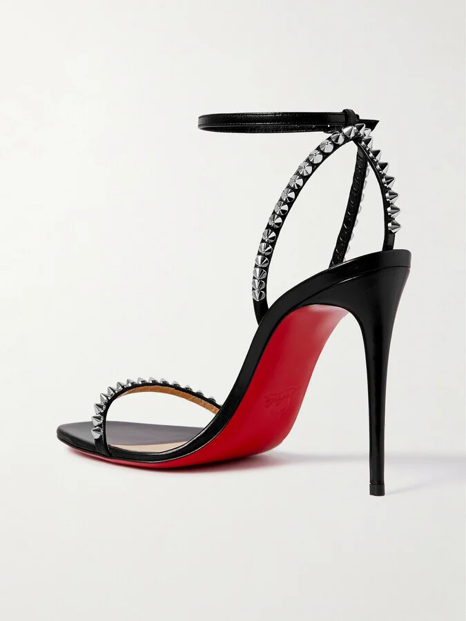 Christian Louboutin - So Me 100 Studded Leather Sandals - Black - Image 3