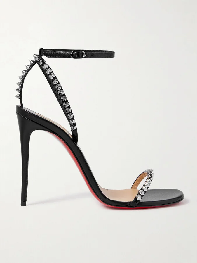 Christian Louboutin - So Me 100 Studded Leather Sandals - Black
