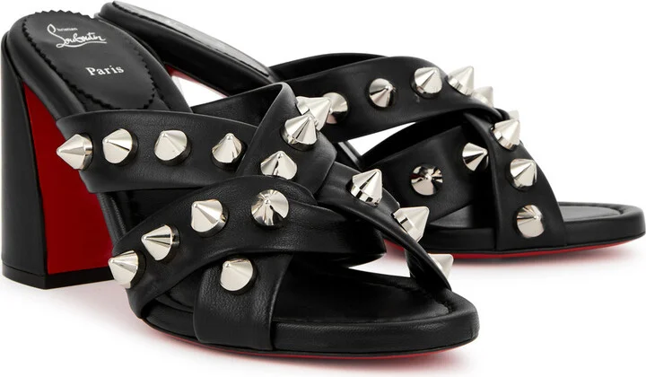 Christian Louboutin Spika Club 85 Studded Leather Mules - Image 2