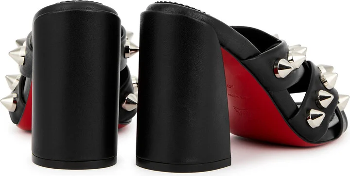 Christian Louboutin Spika Club 85 Studded Leather Mules - Image 3