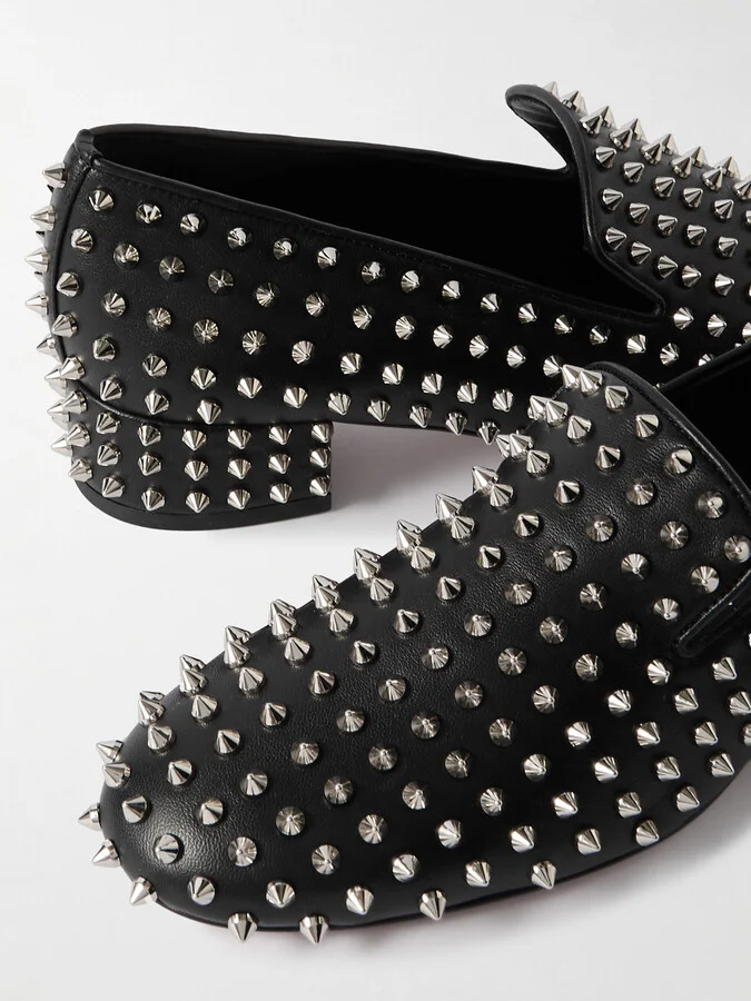 Christian Louboutin - Spikeasy Studded Leather Pumps - Black - Image 4