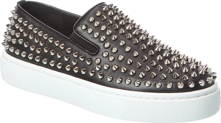 Christian Louboutin Spikeboat Leather Slip-On Sneaker