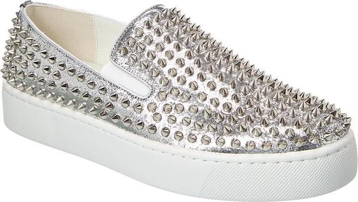 Christian Louboutin Spikeboat Leather Slip-On Sneaker