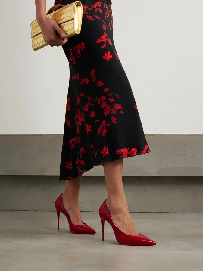 Christian Louboutin - Sporty Kate 100 Patent-leather Pumps - Red - Image 2