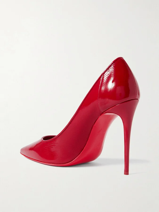 Christian Louboutin - Sporty Kate 100 Patent-leather Pumps - Red - Image 3