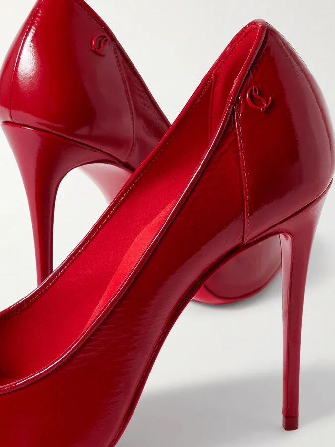 Christian Louboutin - Sporty Kate 100 Patent-leather Pumps - Red - Image 4