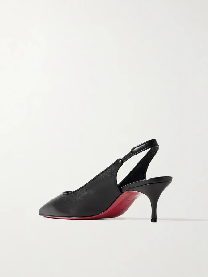 Christian Louboutin - Sporty Kate 45 Leather Slingback Pumps - Black - Image 3