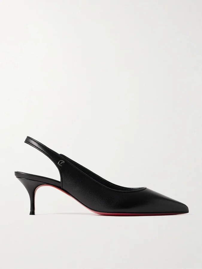 Christian Louboutin - Sporty Kate 45 Leather Slingback Pumps - Black
