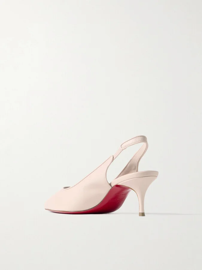 Christian Louboutin - Sporty Kate 45 Leather Slingback Pumps - Cream - Image 3