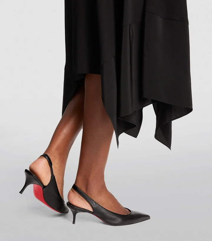 Christian Louboutin Sporty Kate Leather Slingback Pumps 55 - Image 5