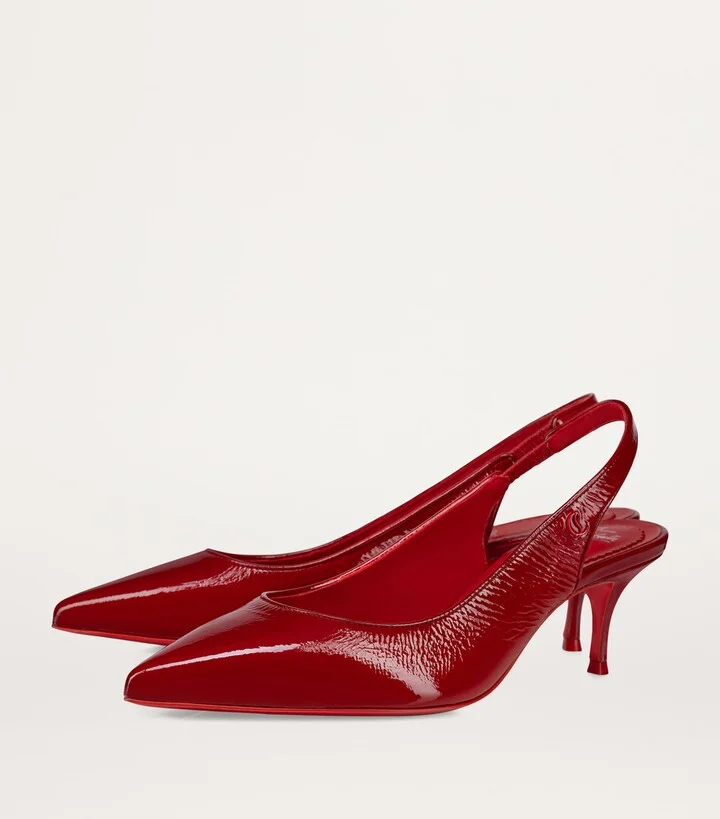 Christian Louboutin Sporty Kate Leather Slingback Pumps 55 - Image 5
