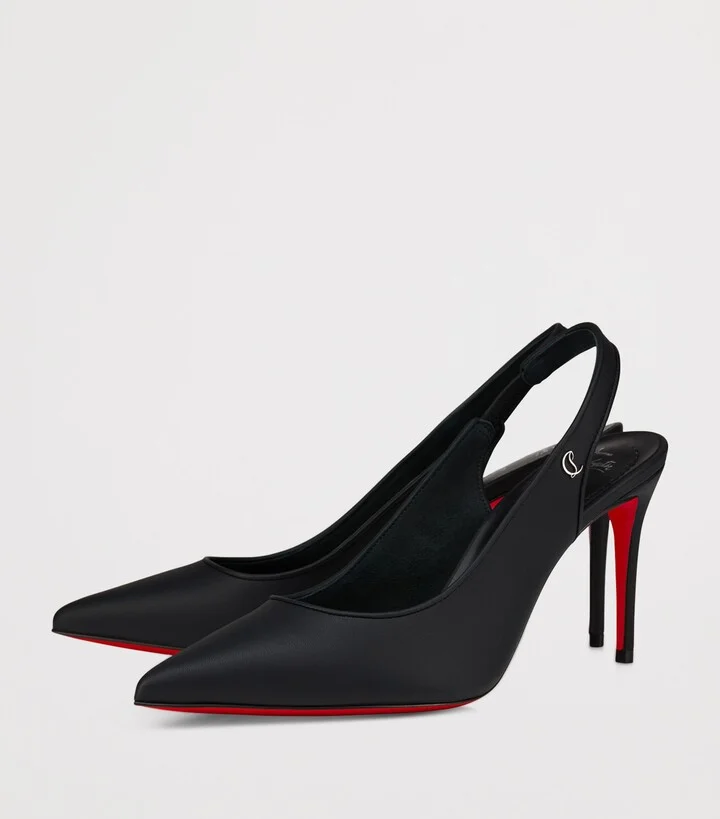 Christian Louboutin Sporty Kate Leather Slingback Pumps 85 - Image 4