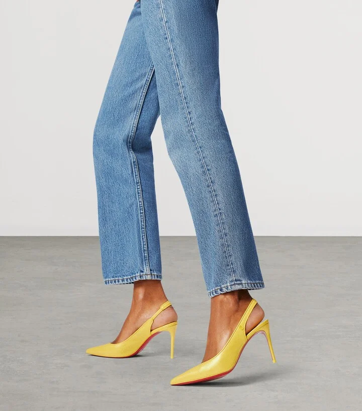 Christian Louboutin Sporty Kate Leather Slingback Pumps 85 - Image 2