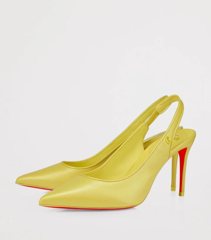 Christian Louboutin Sporty Kate Leather Slingback Pumps 85 - Image 4