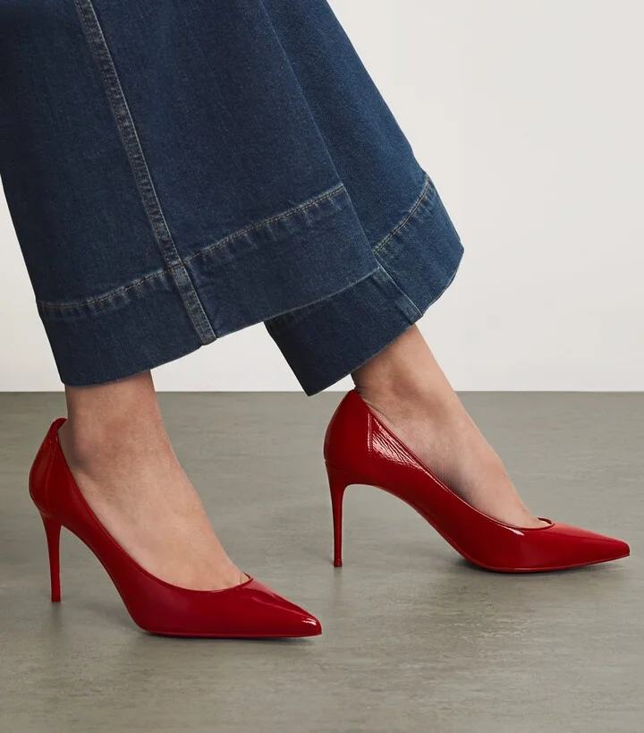 Christian Louboutin Sporty Kate Patent Leather Pumps 85 - Image 2