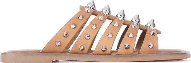 Christian Louboutin Stud-Detailed Slip-On Sandals