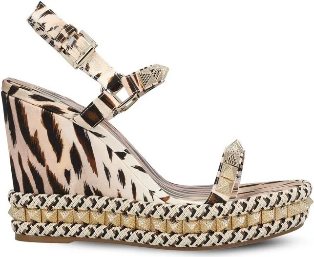 Christian Louboutin Studded Wedged Sandals