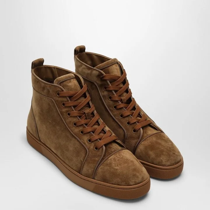 Christian Louboutin Suede Louis High-Top Sneakers - Image 2