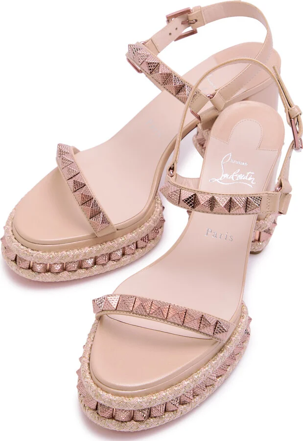 Christian Louboutin Superaclou 85 Spike-embellished Leather Platform Heels - Image 3