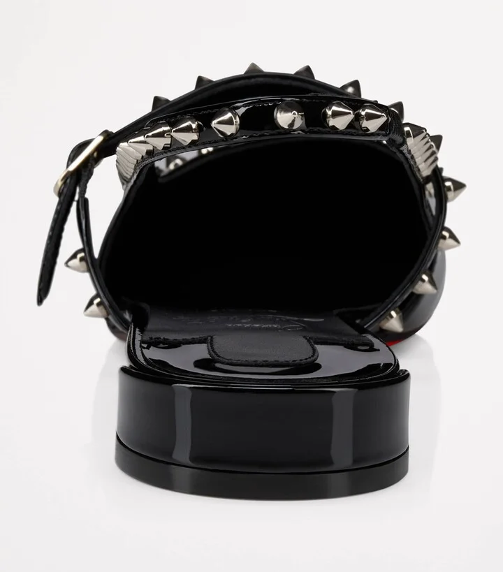 Christian Louboutin Sweet Jani Spike Patent Leather Slingback Flats - Image 3