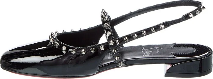 Christian Louboutin Sweet Janispikes Patent Slingback Flat - Image 2