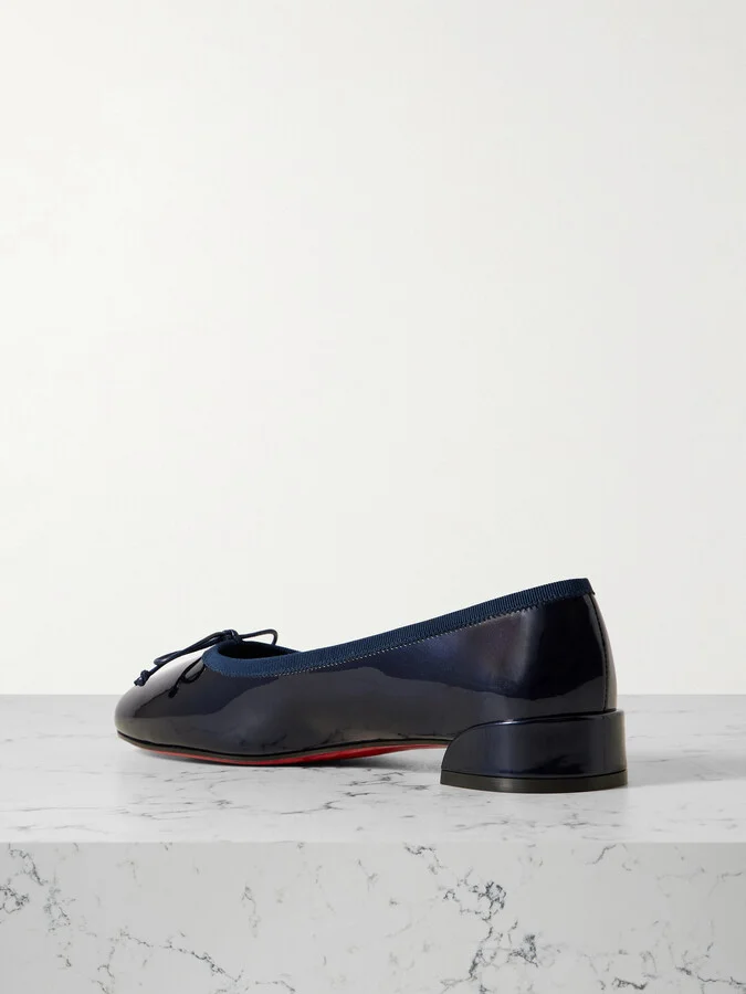 Christian Louboutin - Sweetie Jane Patent-leather Flats - Blue - Image 3