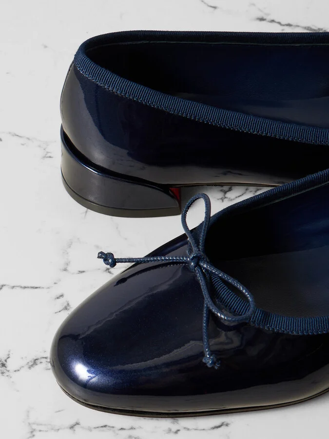 Christian Louboutin - Sweetie Jane Patent-leather Flats - Blue - Image 4