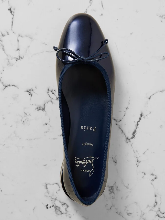 Christian Louboutin - Sweetie Jane Patent-leather Flats - Blue - Image 5