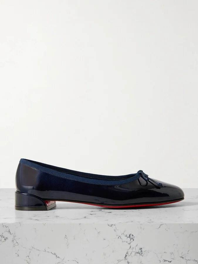 Christian Louboutin - Sweetie Jane Patent-leather Flats - Blue