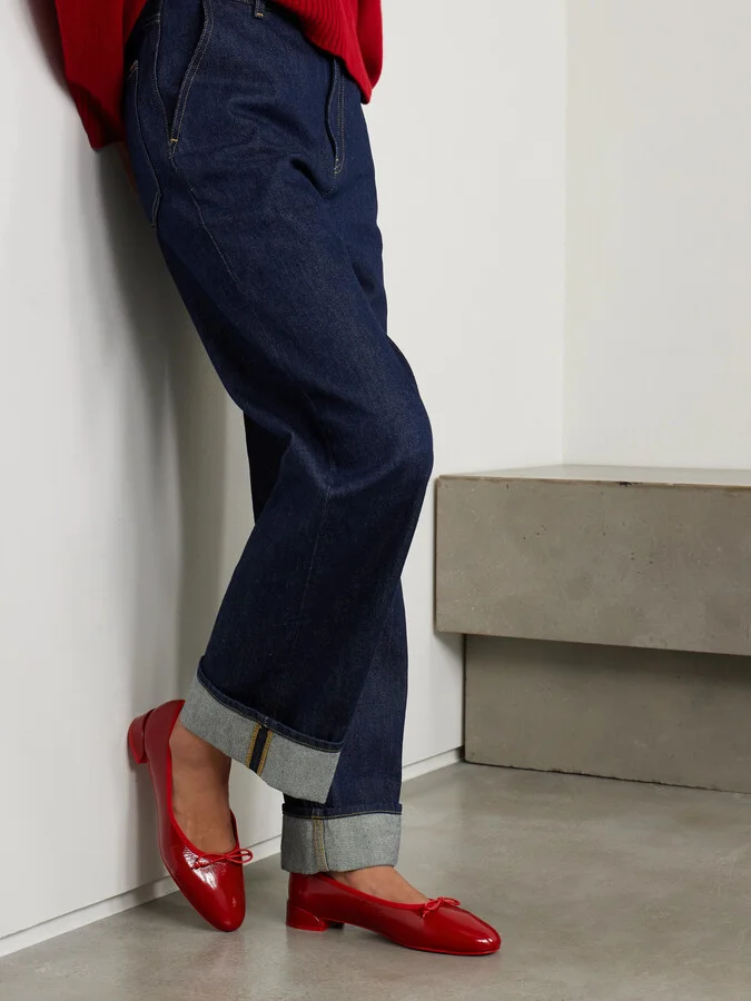 Christian Louboutin - Sweetie Jane Patent-leather Flats - Red - Image 2