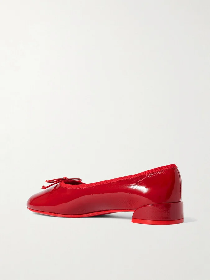 Christian Louboutin - Sweetie Jane Patent-leather Flats - Red - Image 3