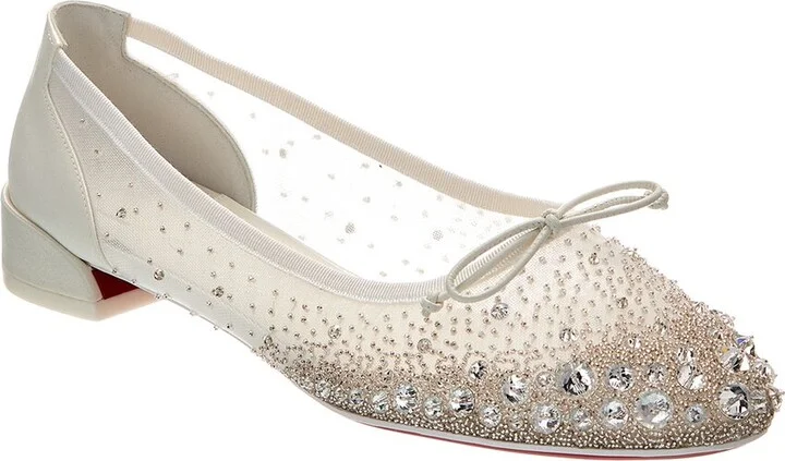 Christian Louboutin Sweetie Jane Sparkling Mesh Ballerina Flat