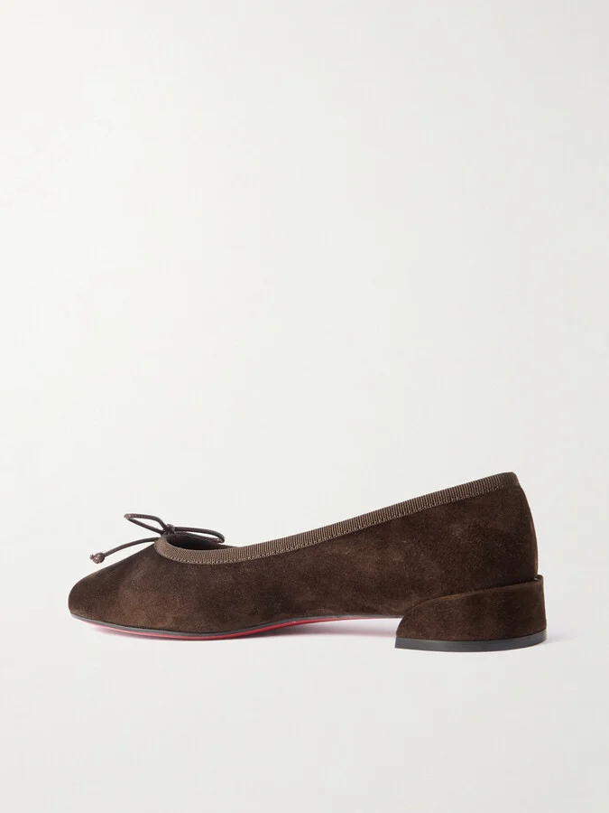 Christian Louboutin - Sweetie Jane Suede Flats - Brown - Image 3