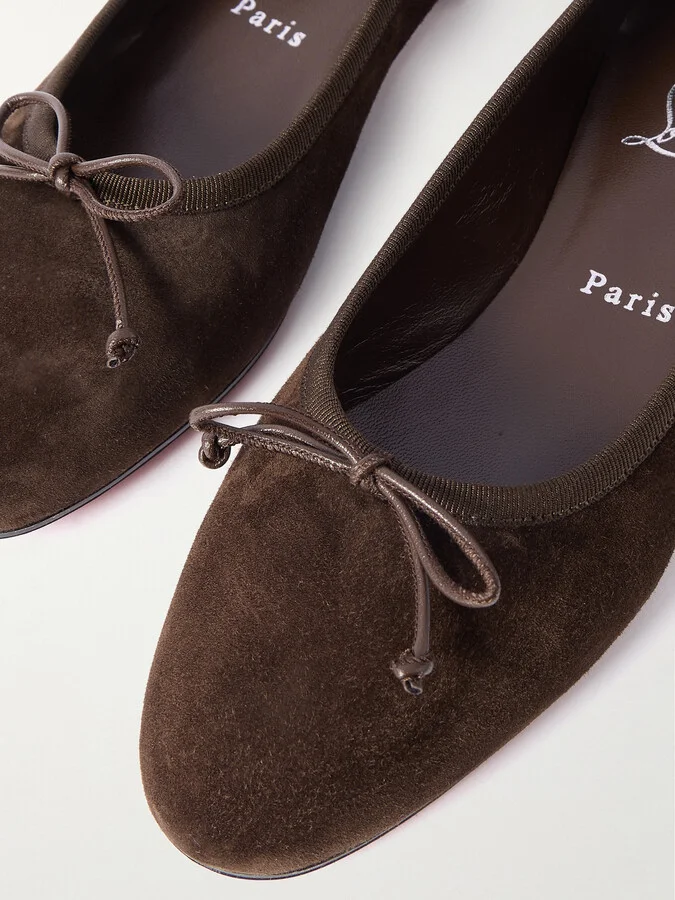 Christian Louboutin - Sweetie Jane Suede Flats - Brown - Image 4
