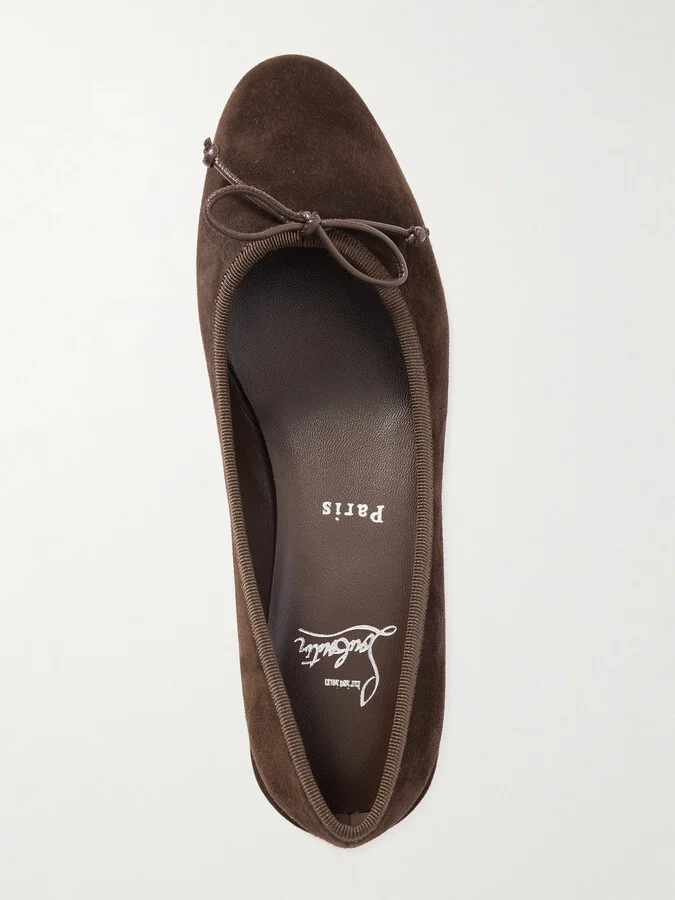 Christian Louboutin - Sweetie Jane Suede Flats - Brown - Image 5
