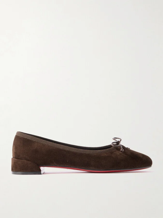 Christian Louboutin - Sweetie Jane Suede Flats - Brown