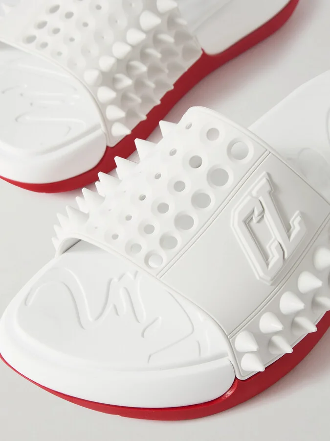 Christian Louboutin - Take It Easy Donna Spiked Rubber Slides - White - Image 4