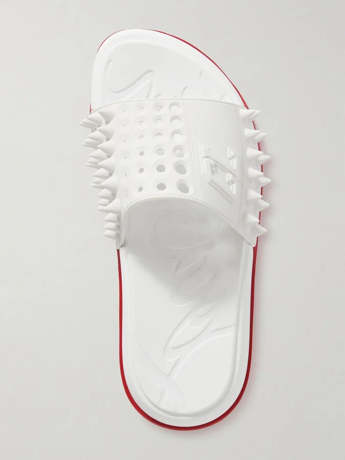 Christian Louboutin - Take It Easy Donna Spiked Rubber Slides - White - Image 5