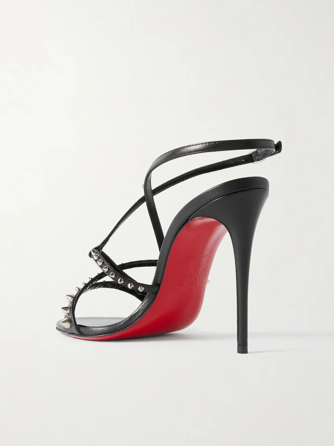 Christian Louboutin - Tatooshka 100 Studded Leather Sandals - Black - Image 3