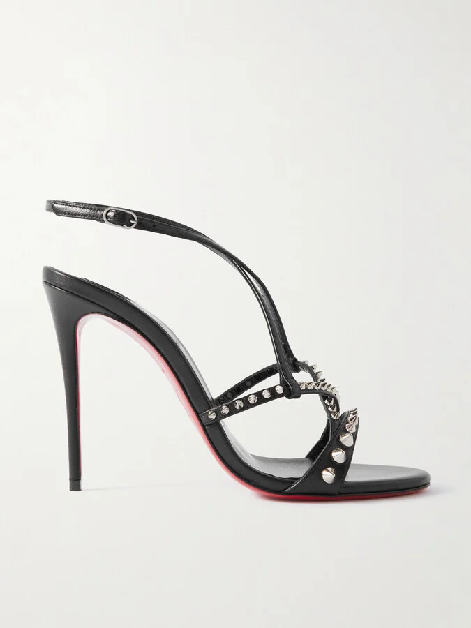 Christian Louboutin - Tatooshka 100 Studded Leather Sandals - Black
