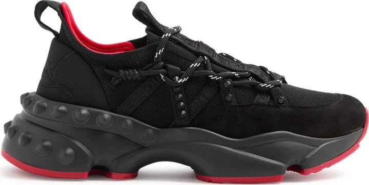 Christian Louboutin Trailnrun Panelled Knitted Sneakers