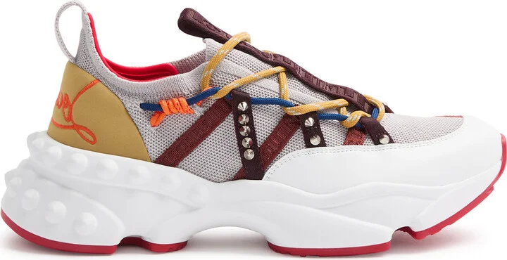 Christian Louboutin Trailnrun Panelled Knitted Sneakers